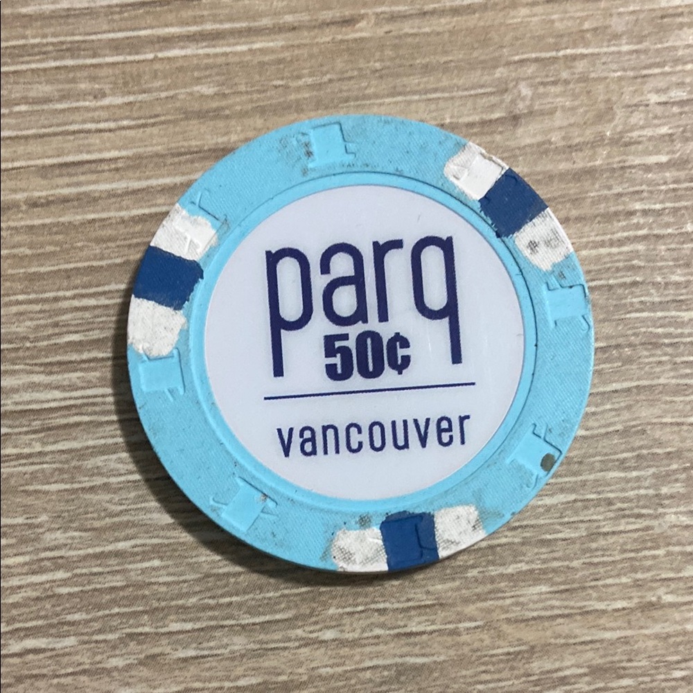 Parq Casino Vancouver, BC $.50 Cent Chip Coin